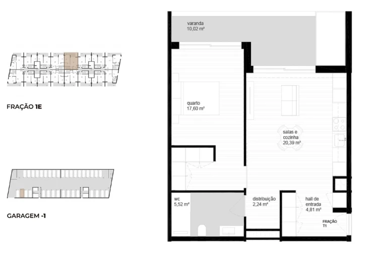 Apartamento T1 para Venda em Vila Nova de Cerveira e Lovelhe Planta 1