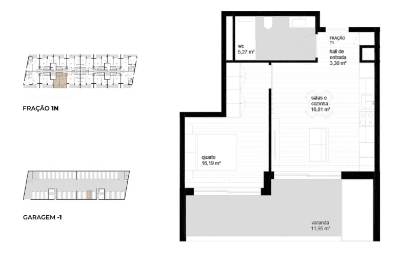 Apartamento T1 para Venda em Vila Nova de Cerveira e Lovelhe Planta 1
