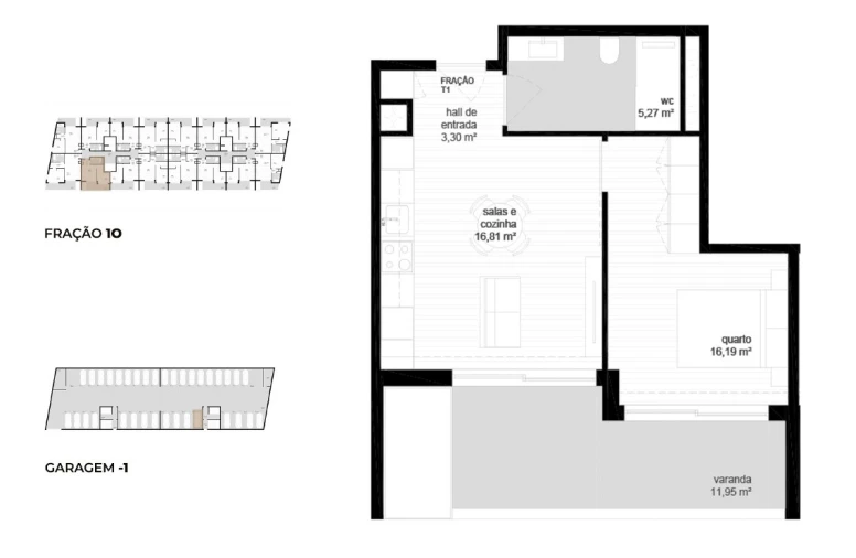 Apartamento T1 para Venda em Vila Nova de Cerveira e Lovelhe Planta 1