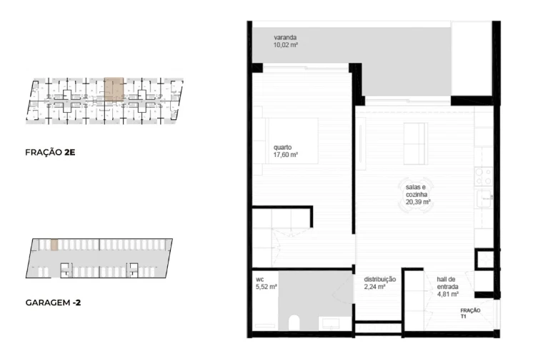Apartamento T1 para Venda em Vila Nova de Cerveira e Lovelhe Planta 1