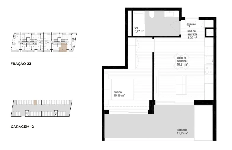 Apartamento T1 para Venda em Vila Nova de Cerveira e Lovelhe Planta 1