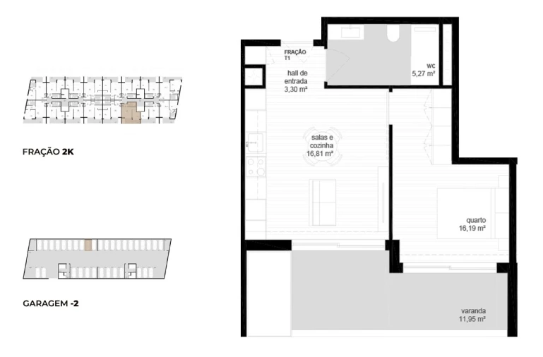 Apartamento T1 para Venda em Vila Nova de Cerveira e Lovelhe Planta 1
