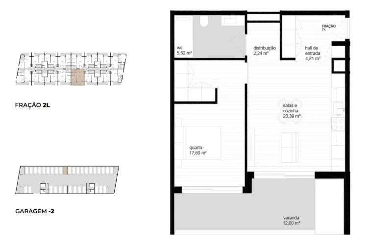 Apartamento T1 para Venda em Vila Nova de Cerveira e Lovelhe Planta 1