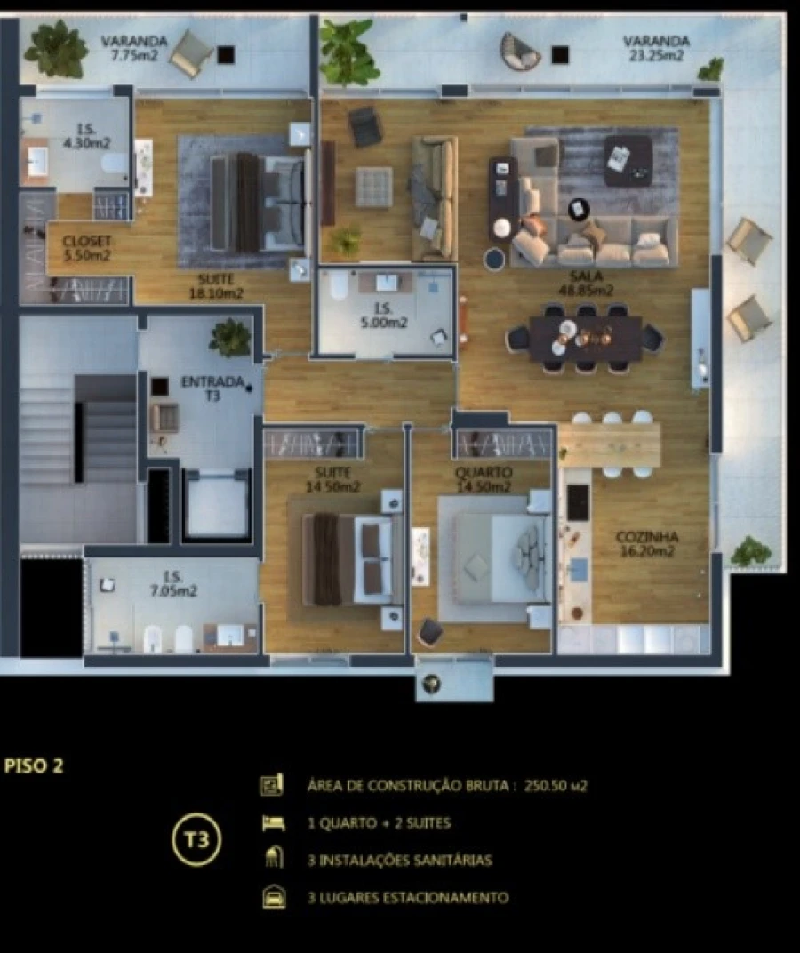 Apartamento T4 para Venda em Cascais e Estoril Planta 1