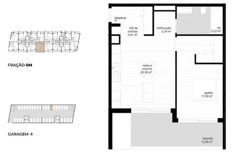Apartamento T1 para Venda em Vila Nova de Cerveira e Lovelhe Planta 1