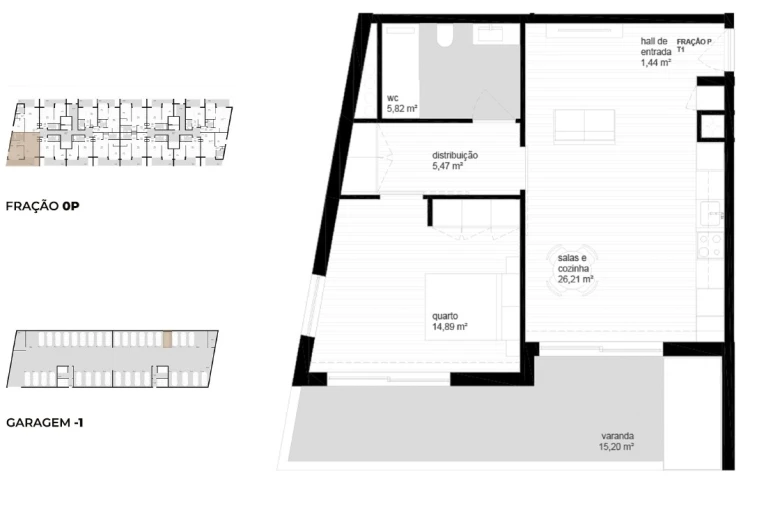 Apartamento T1 para Venda em Vila Nova de Cerveira e Lovelhe Planta 1