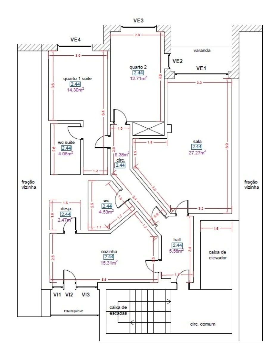 Apartamento T2 para Venda em Póvoa de Varzim, Beiriz e Argivai Planta 1