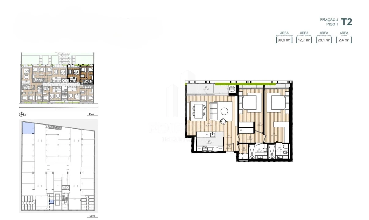 Apartamento T2 para Venda em Custoias Foto 26