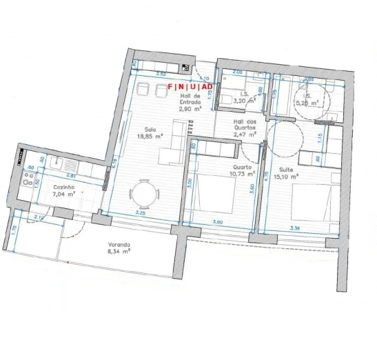 Apartamento T2 para Venda em Esgueira Planta 1