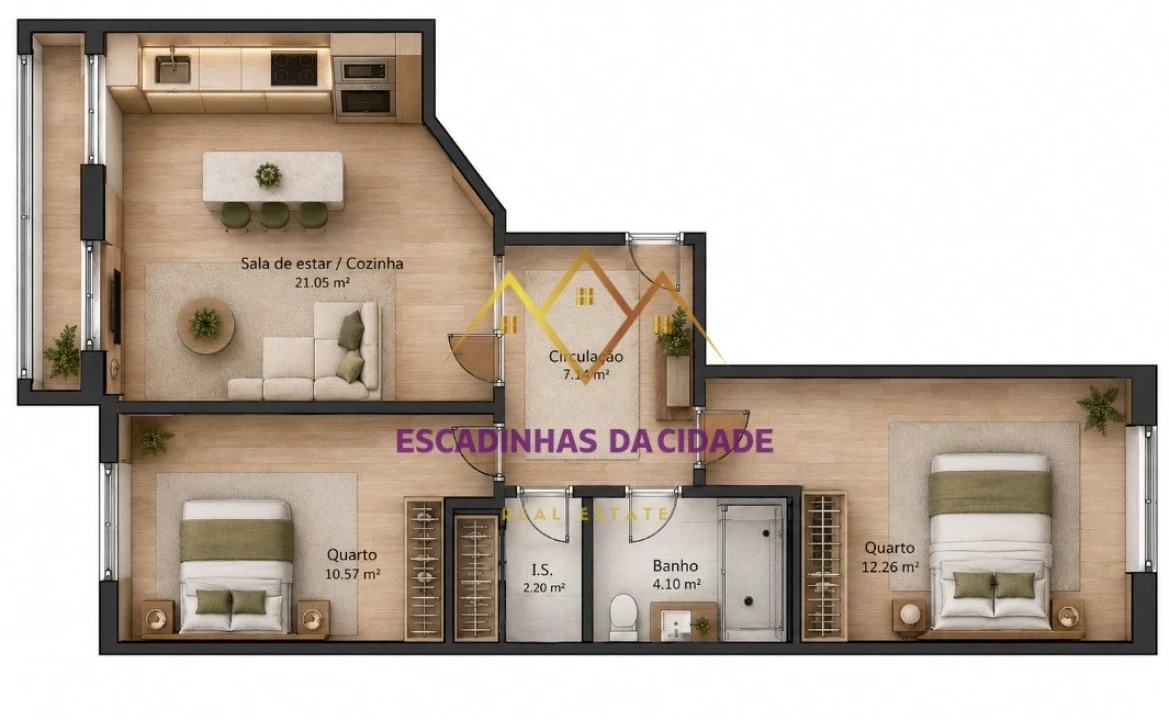 Apartamento T2 para Venda em São Vicente Planta 2