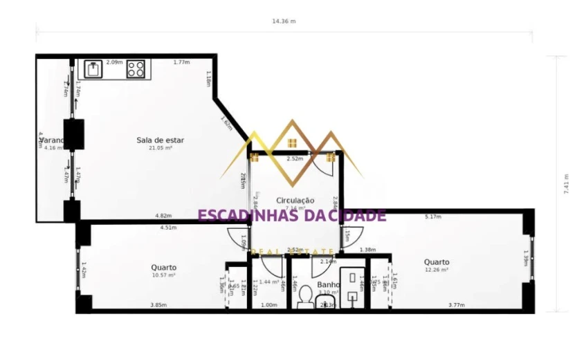 Apartamento T2 para Venda em São Vicente Planta 1