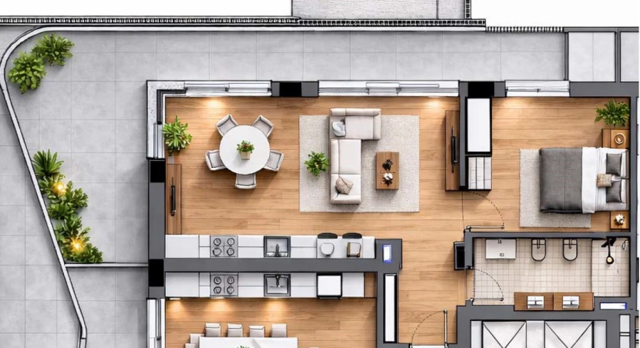 Apartamento T1 para Venda em Faro (Sé e São Pedro) Planta 1