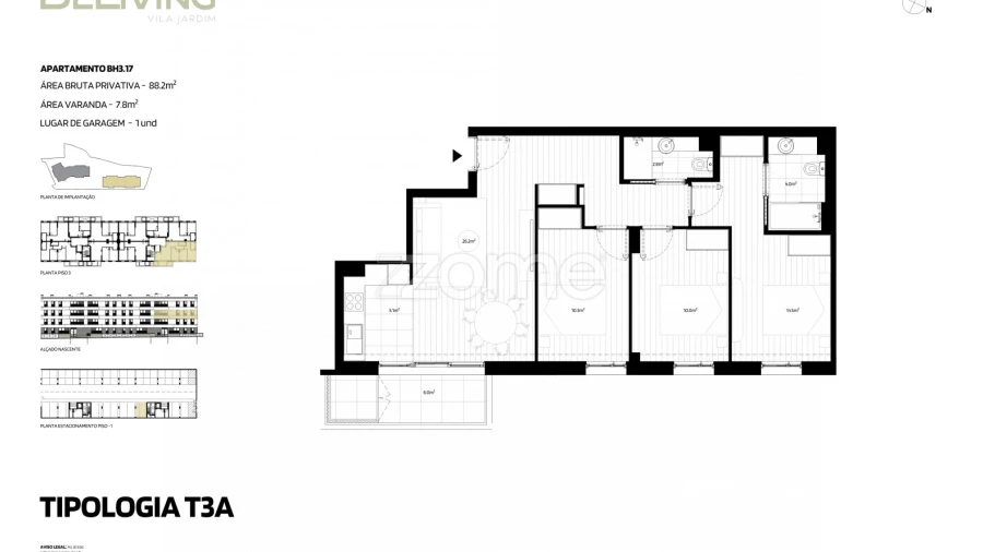 Apartamento T3 para Venda em Vila das Aves