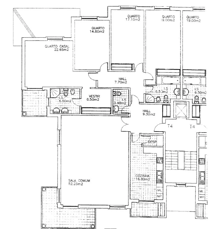 Apartamento T4 para Arrendamento em Santa Maria e São Miguel, São Martinho, São Pedro Penaferrim Planta 1