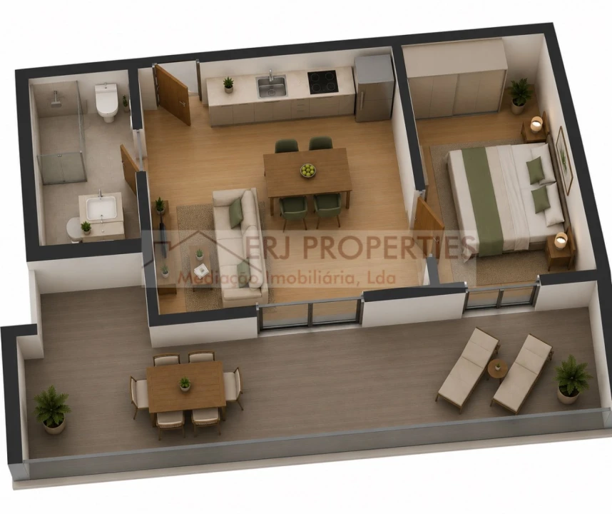 Apartamento T1 para Venda em Altura Foto 1