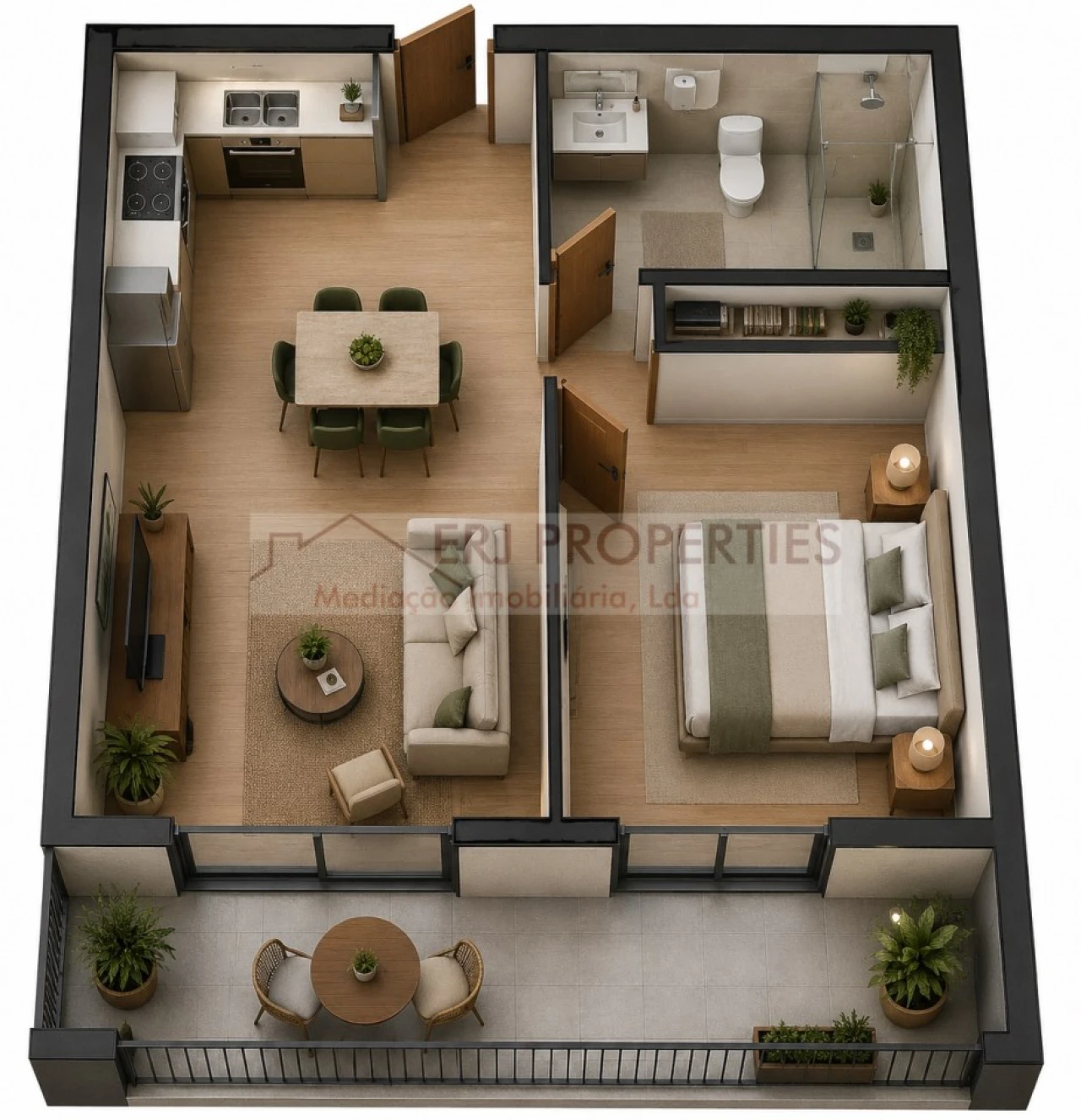 Apartamento T1 para Venda em Altura Foto 1
