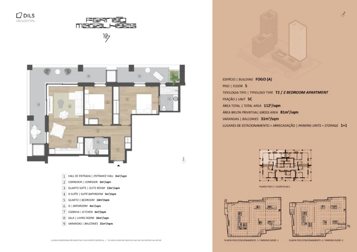 Apartamento T2 para Venda em Bonfim Planta 1