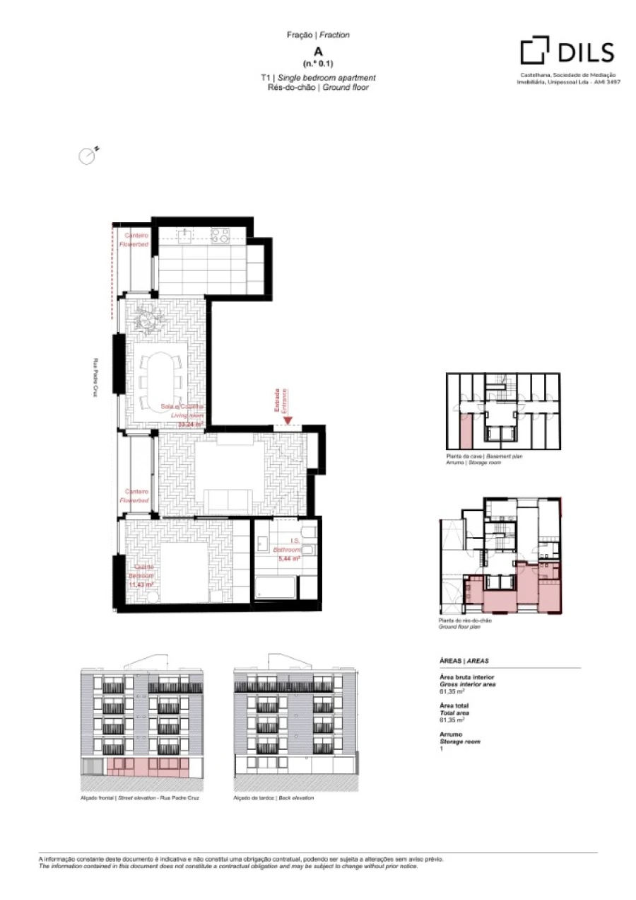Apartamento T1 para Venda em Cedofeita, Santo Ildefonso, Sé, Miragaia, São Nicolau e Vitória Planta 1