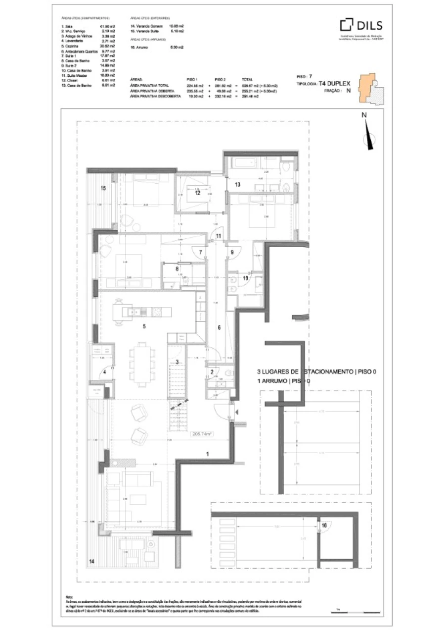 Apartamento T3 para Venda em Lordelo do Ouro e Massarelos Planta 1