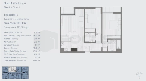 Apartamento T2 para Venda em Glória e Vera Cruz