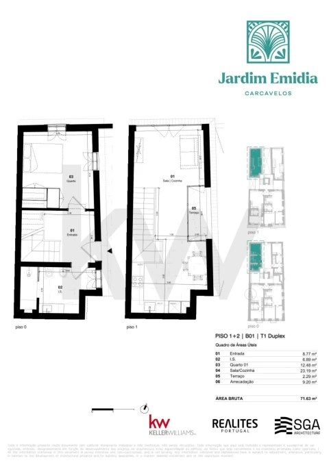 Apartamento T1 para Venda em Carcavelos e Parede