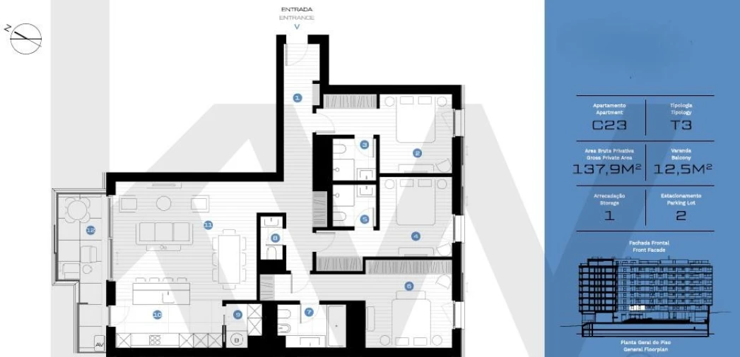 Apartamento T3 para Venda em Avenidas Novas Foto 37