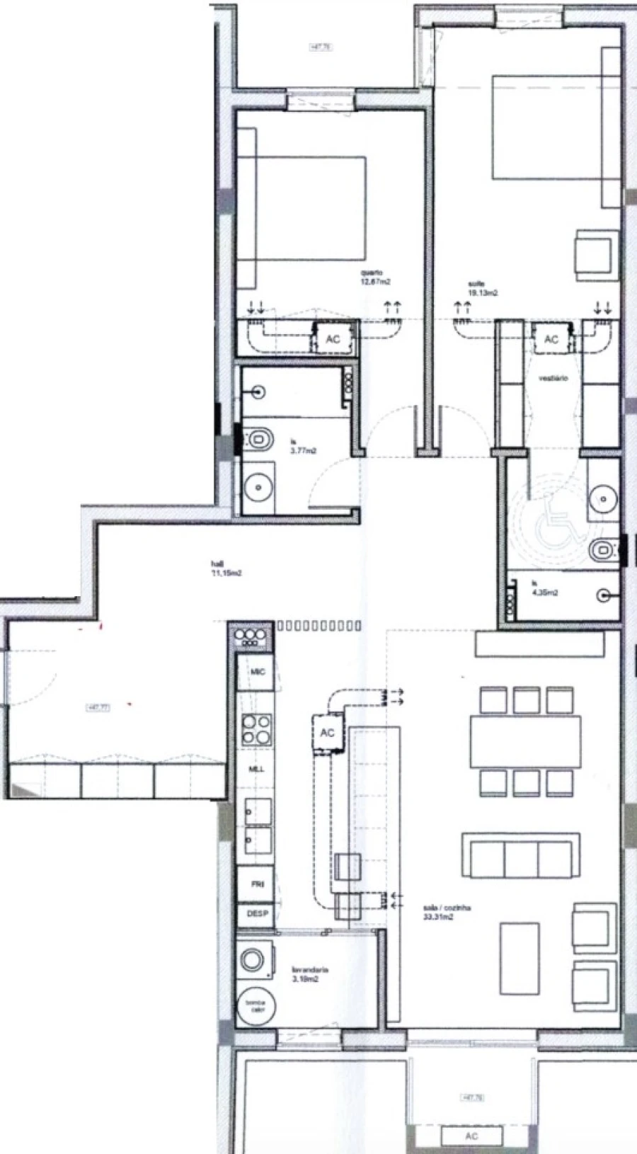 Apartamento T2 para Venda em São Bernardo Planta 1