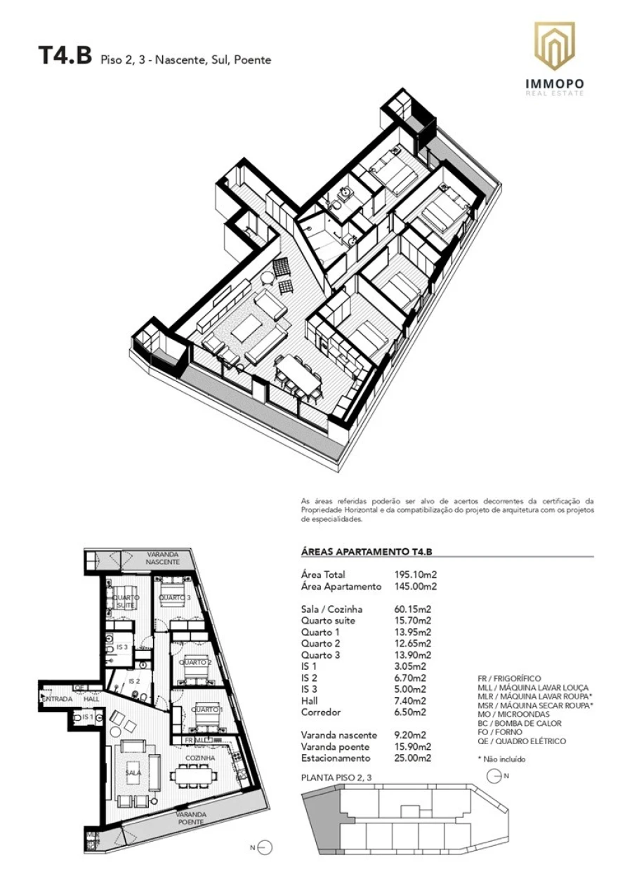 Apartamento T4 para Venda em Arcozelo Planta 1