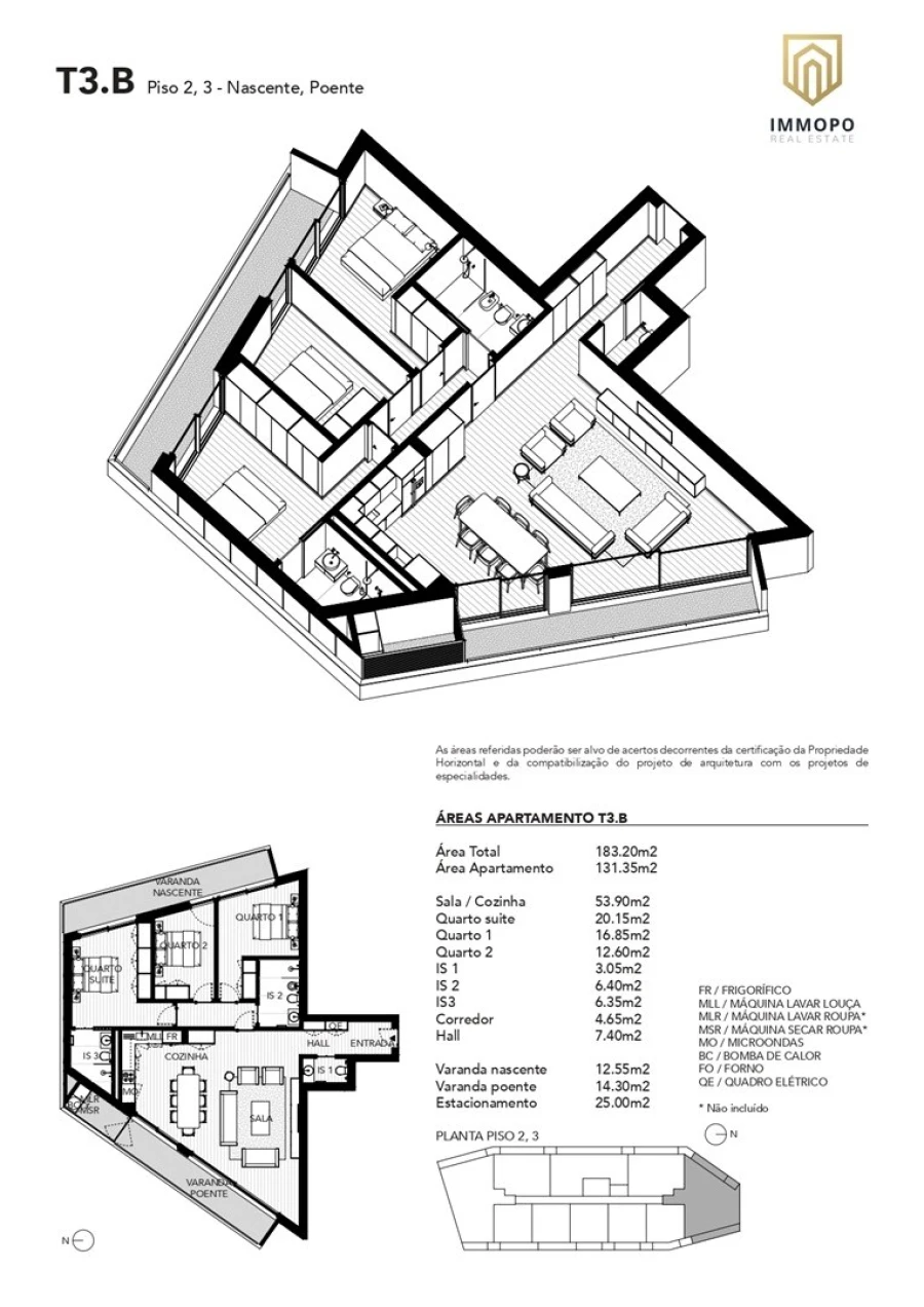 Apartamento T3 para Venda em Arcozelo Planta 1