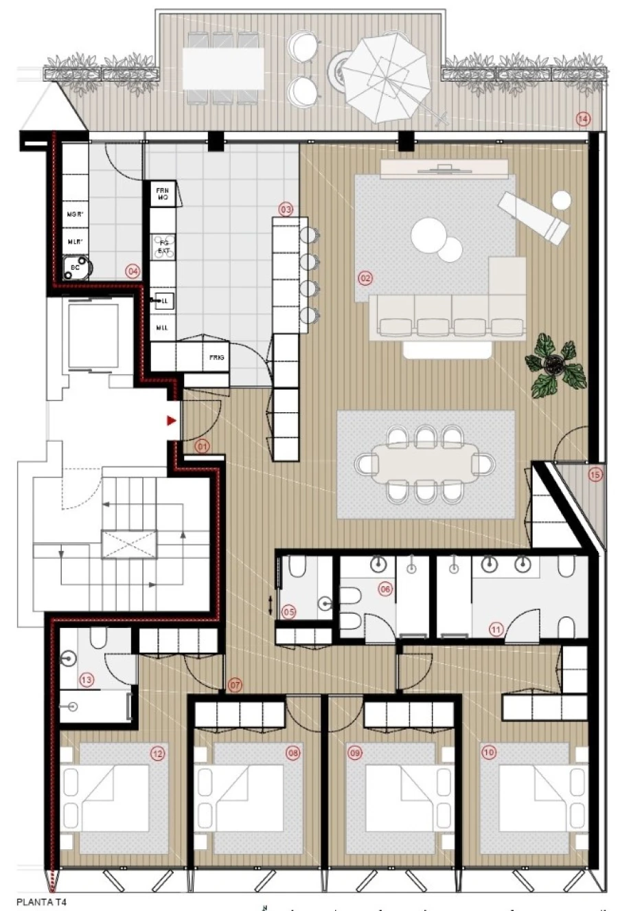 Apartamento T4 para Venda em Canidelo Planta 1