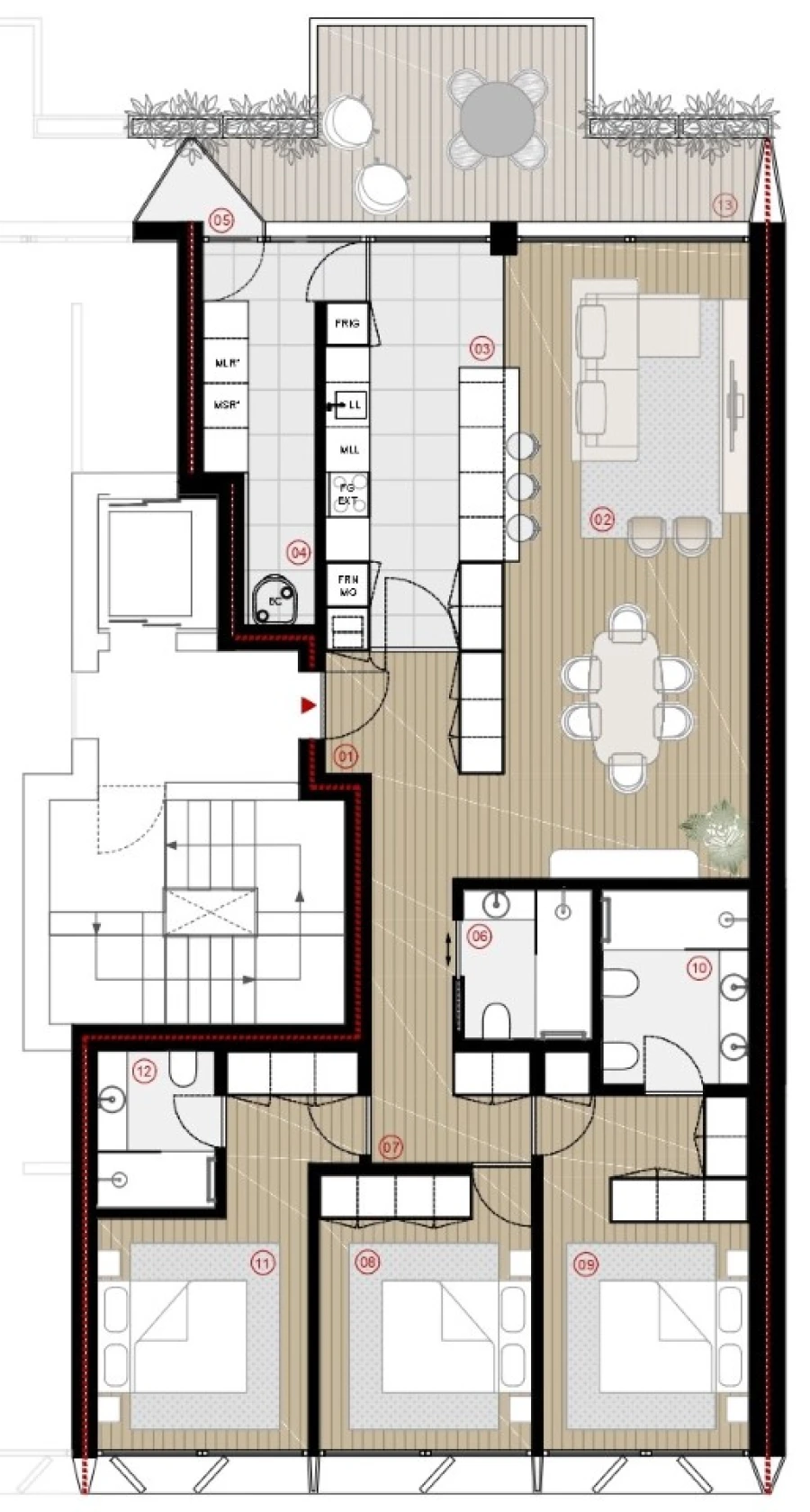 Apartamento T3 para Venda em Canidelo Planta 1