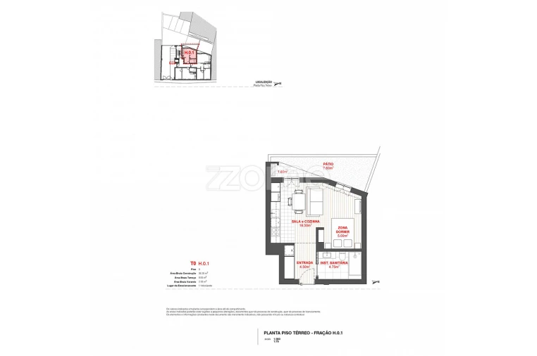 Apartamento T1 para Venda em Braga (Maximinos, Sé e Cividade) Planta 1