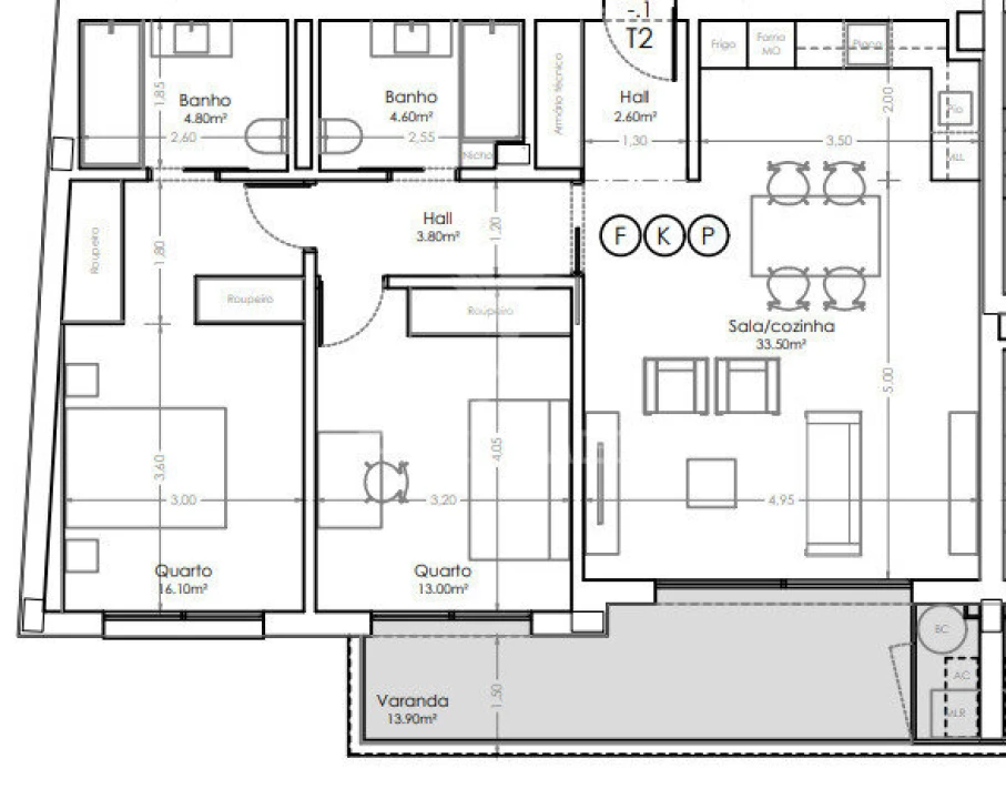 Apartamento T2 para Venda em São Felix da Marinha Foto 15
