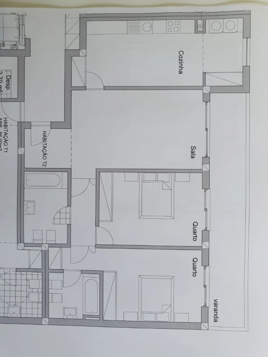 Apartamento T2 para Venda em Póvoa de Varzim, Beiriz e Argivai Planta 1