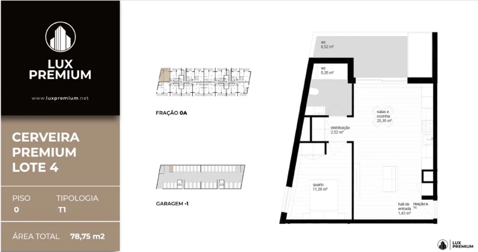 Apartamento T1 para Venda em Vila Nova de Cerveira e Lovelhe Planta 1