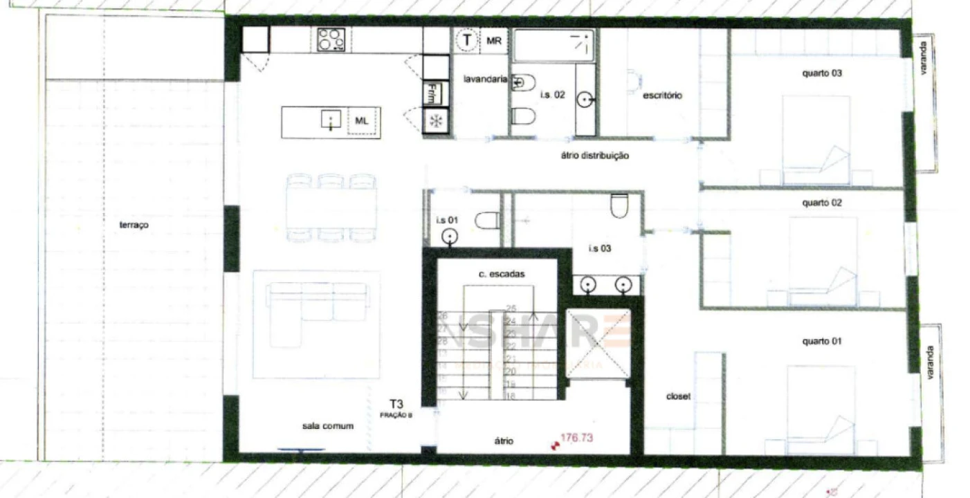 Apartamento T3 para Venda em São Vicente (Braga) Foto 58