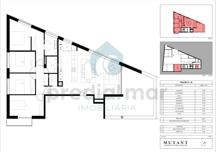 Apartamento T4 para Venda em Gondomar (São Cosme), Valbom e Jovim Planta 1