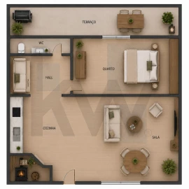 Moradia T1 para Venda em Capelins (Santo Antonio)