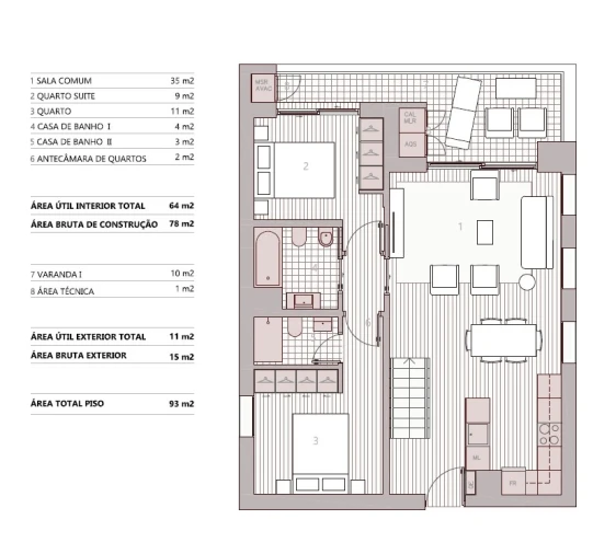 Apartamento T3 para Venda em Ramalde Planta 1