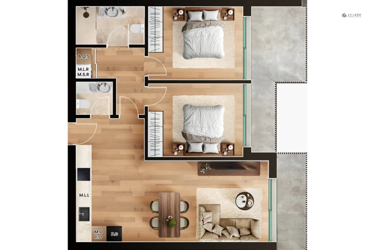 Apartamento T2 para Venda em Penafiel Planta 1