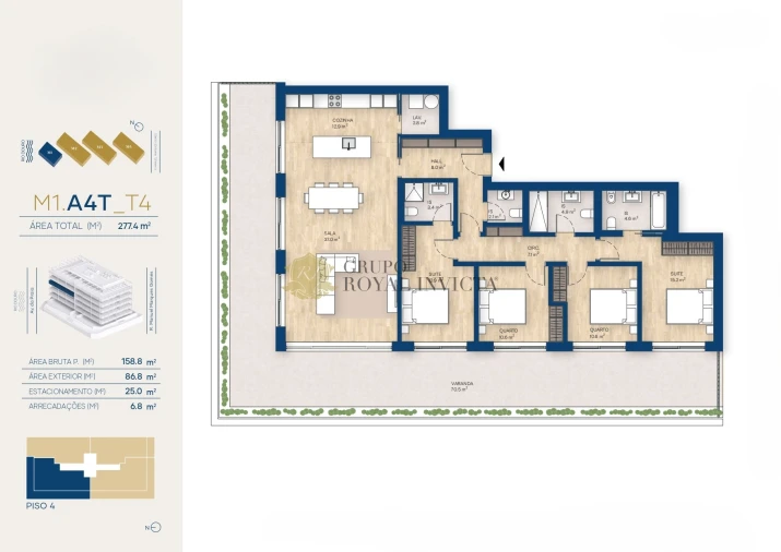 Apartamento T4 para Venda em Canidelo Foto 38