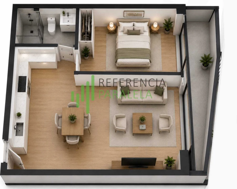 Apartamento T1 para Venda em Palmeira de Faro e Curvos Foto 7