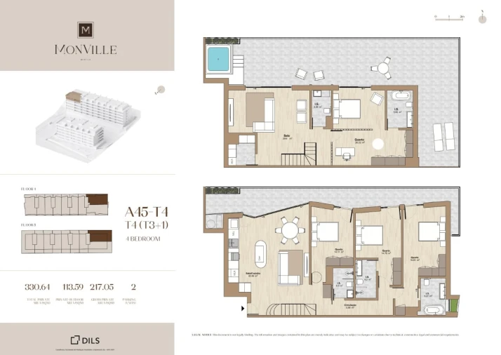 Apartamento T4 para Venda em Montijo e Afonsoeiro Planta 1
