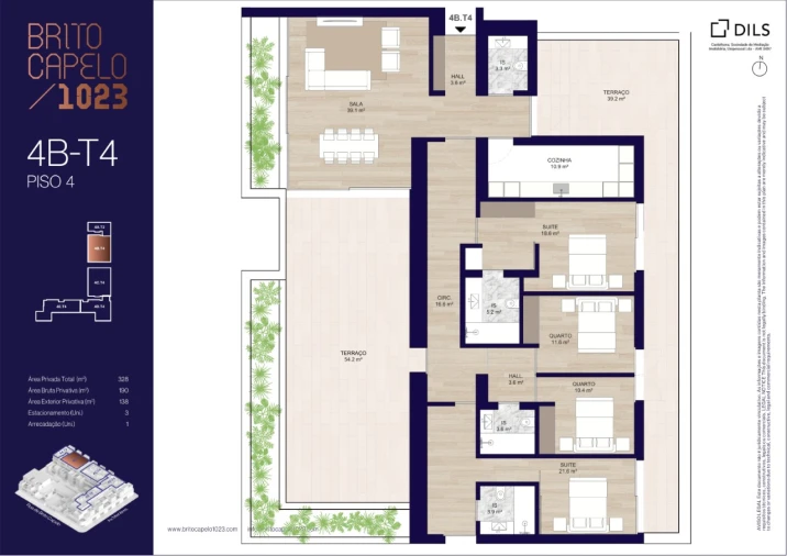 Apartamento T4 para Venda em Matosinhos e Leça da Palmeira Planta 1