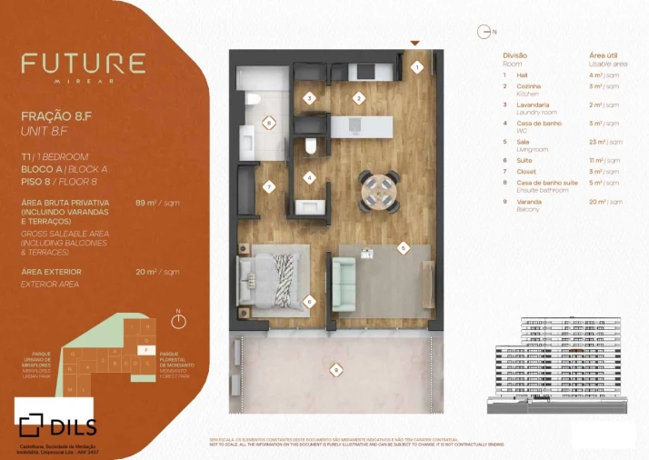 Apartamento T1 para Venda em Algés, Linda-A-Velha e Cruz Quebrada-Dafundo Planta 1