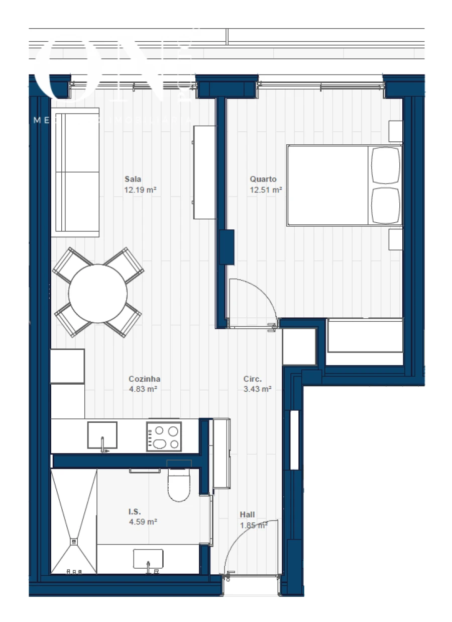 Apartamento T1 para Venda em Canidelo Foto 8