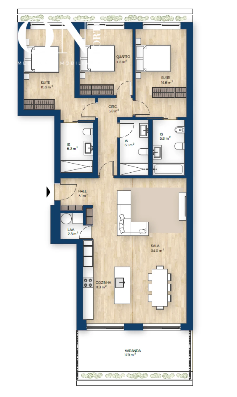 Apartamento T3 para Venda em Canidelo Foto 8