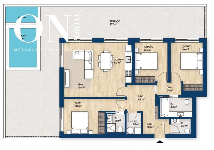 Apartamento T3 para Venda em Canidelo Foto 8