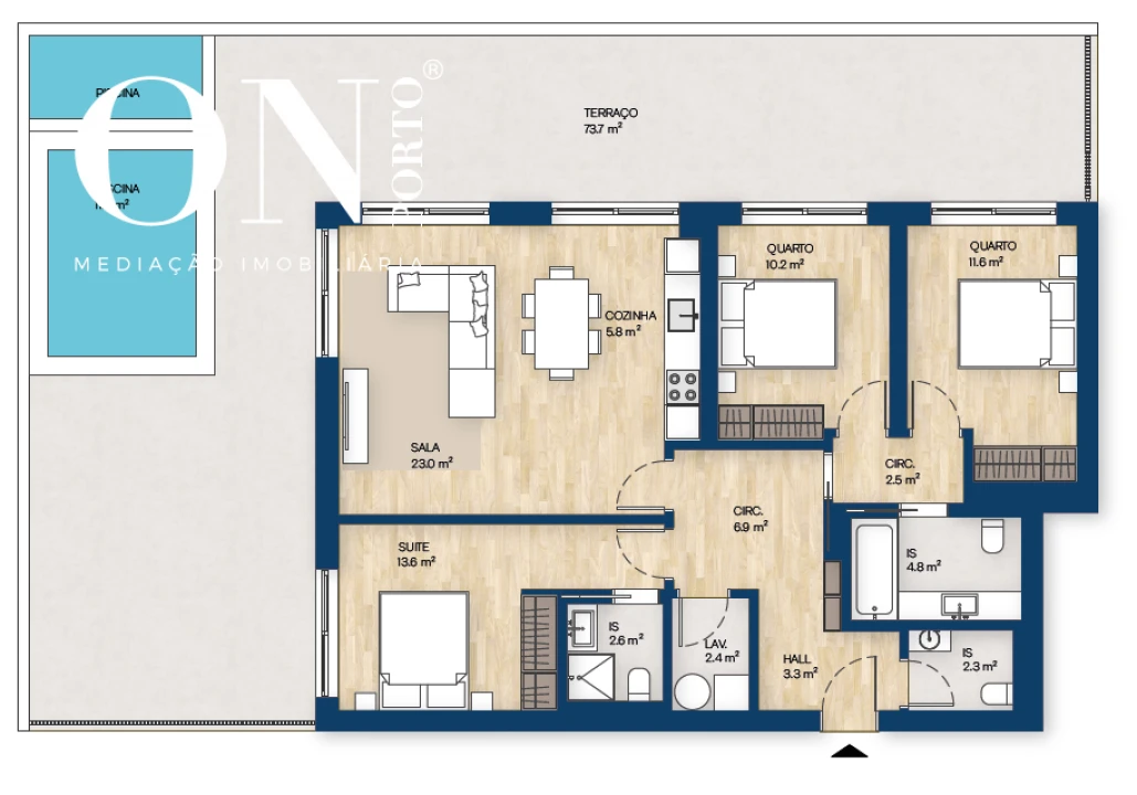 Apartamento T3 para Venda em Canidelo Foto 8