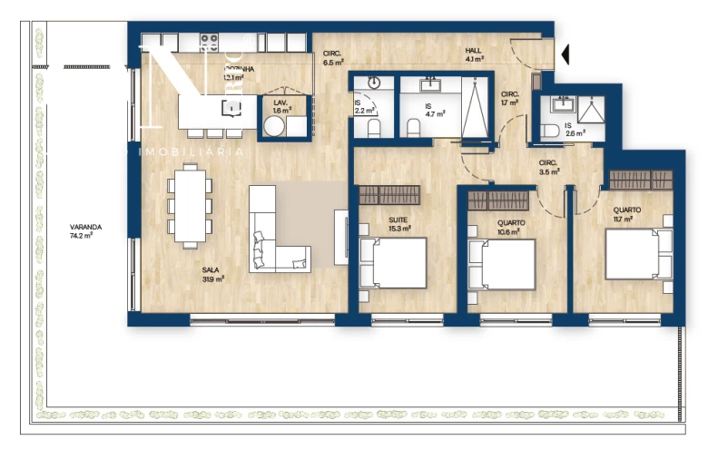 Apartamento T3 para Venda em Canidelo Foto 8